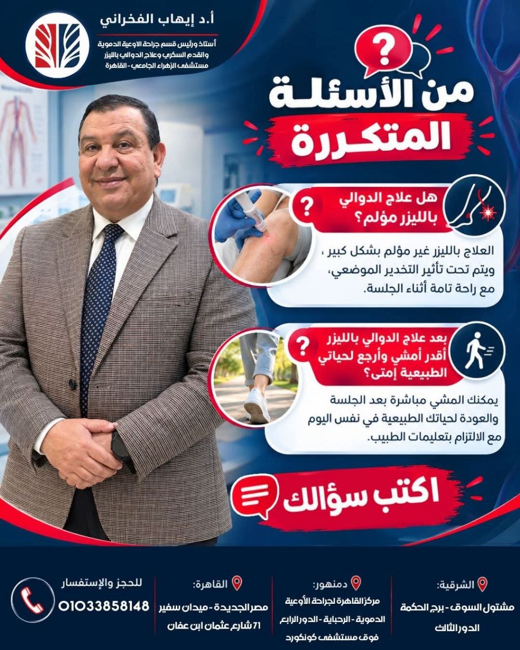 أ.د. إيهاب الفخراني - علاج الدوالي بالليزر | جريدة تحت الضوء